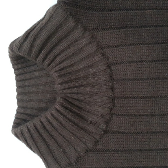 Vintage CLENCH JEANS pullover sweater ribbed wool blend elbow patch brown size L - Picture 6 of 12